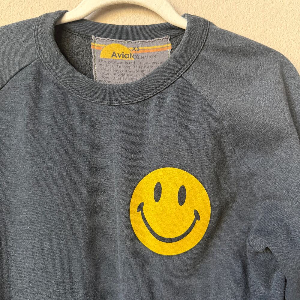 Aviator Nation Smiley Sweatshirt in Gray Size XS - Picture 5 of 8